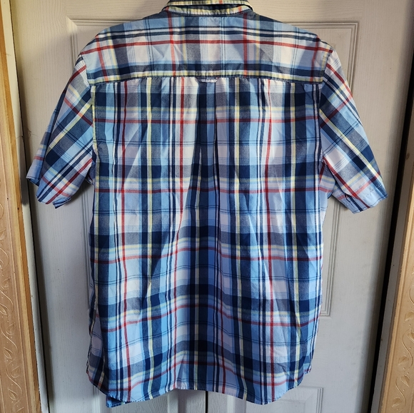 Mens Chaps Multicolor Plaid Casual Shirt - Picture 7 of 9